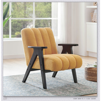 Modern Teddy Accent Chair With Wood Frame, Soft Fabric For Ultimate Comfort And Stylish Home Decor