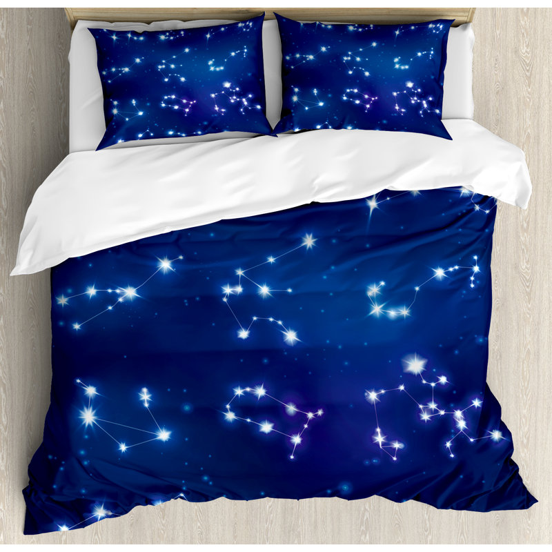 Ensemble de housse de couette leo poissons sagittarius galactic constella réaliste, Très grand