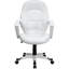  Mid-Back White LeatherSoft Tapered Back Executive Swivel Office Chair with Arms