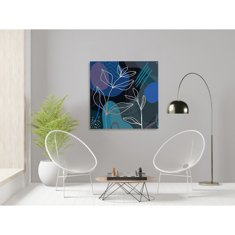 Boho Leaves III - impression sur toile tendue, H 8 po x l 8 po x P 1,5 po
