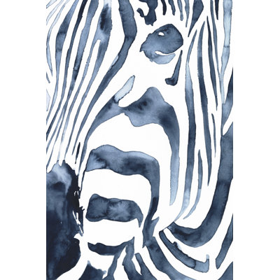 Indigo Zebra II by Victoria Borges - Painting Print