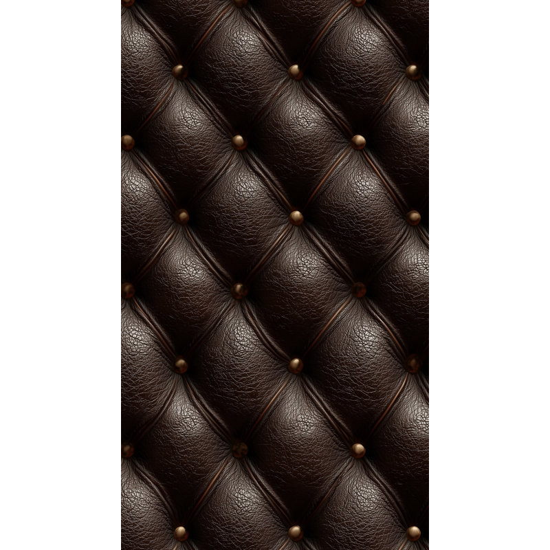 Tufted Leather Wallpaper Brown Geometric Wall Mural