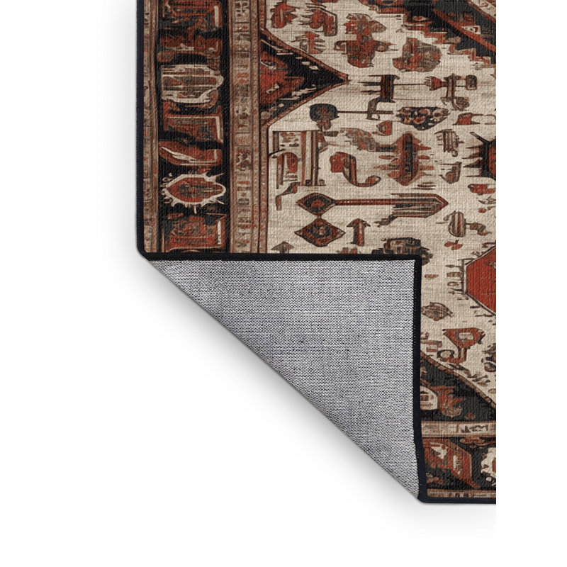 Tapis brun lavable à la machine, Rond 6 pi