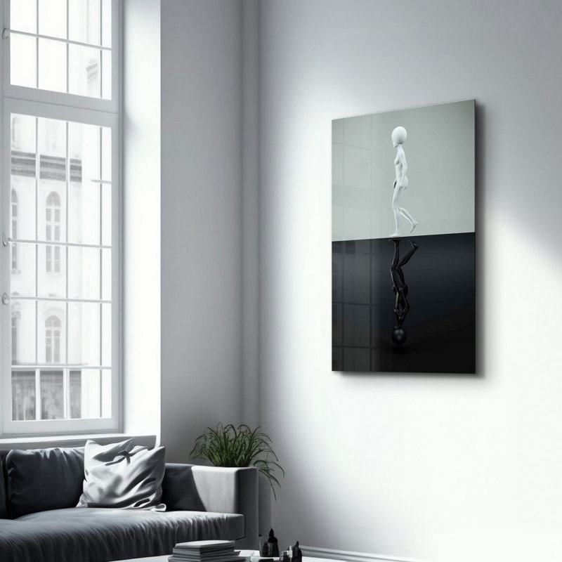 Peinture murale élégante en verre trempé 100% verre trempé, épaisseur: 0,16 pouce | Imprimé UV pour des couleurs éclatantes et une durabilité | Parfait pour la décoration intérieure et l'esthétique moderne