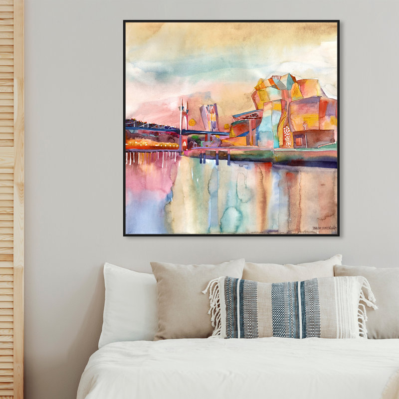 «Maja Wronska» - Peinture sur toile, Cadre noir, H 40 po x l 40 po