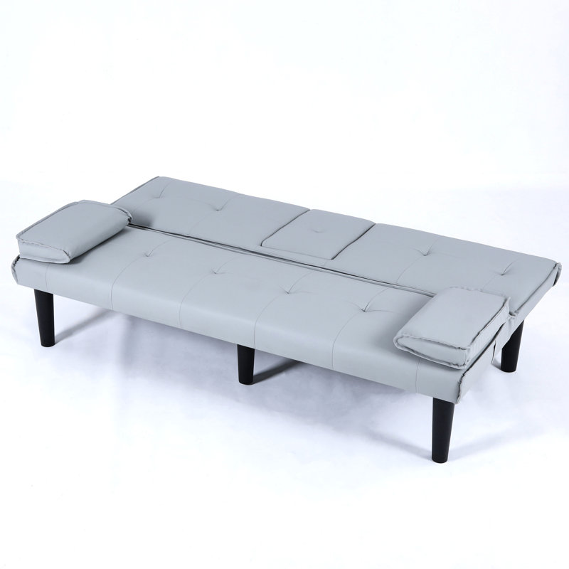 67 po, lit, gris, pliable, porte-gobelet, multifonctionnel relaxant à la maison, pliable en un clic, temps libre, Light Gray