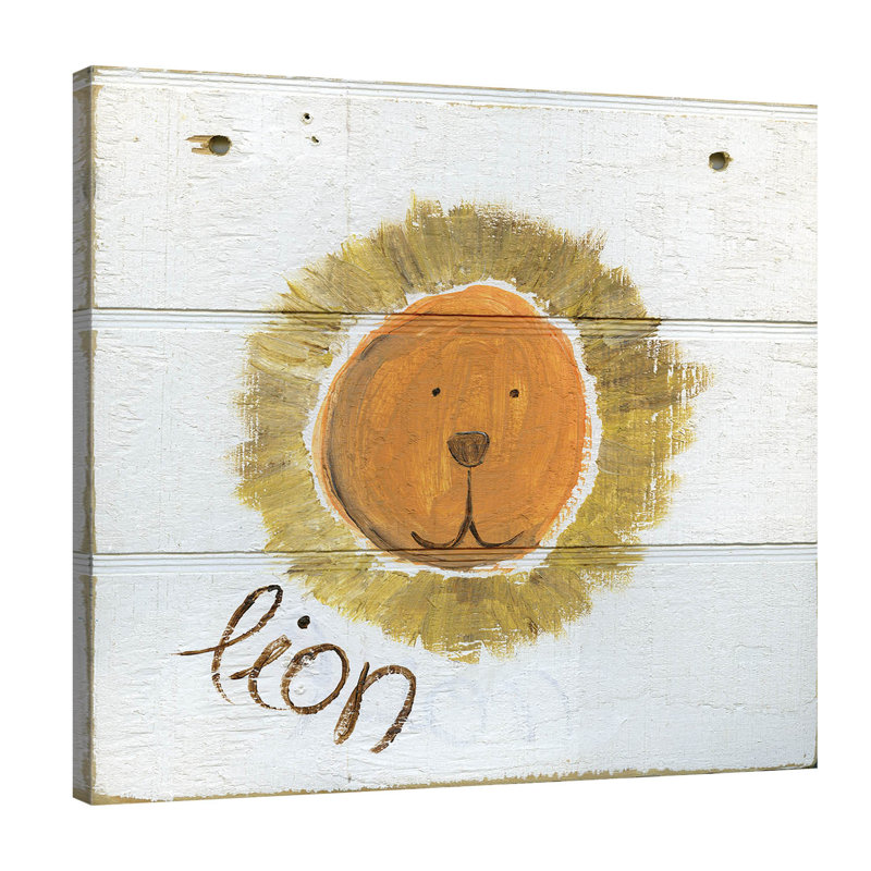 « happy lion », art sur toile, H 12 po x l 12 po x P 1,5 po