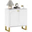 HOMCOM Sideboard with 2 Doors, Modern Adjustable Shelves, Centre Leg,White