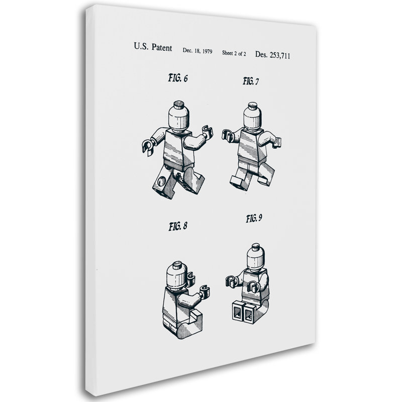 Eyron, «Lego Man Vernis, page 2», reproduction d'impression sur toile tendue en blanc, H 47 po x l 35 po x P 2 po