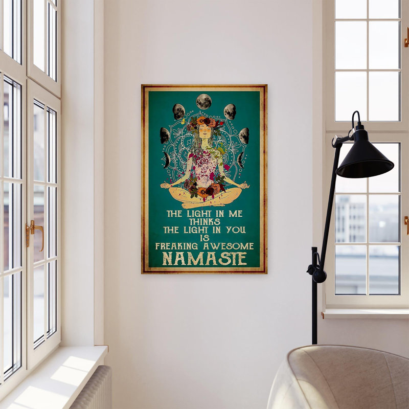 Yoga Awesome Namaste - 1 pièce, impression d'art graphique rectangulaire sur toile tendue, H 14 po x l 11 po x P 1,25 po
