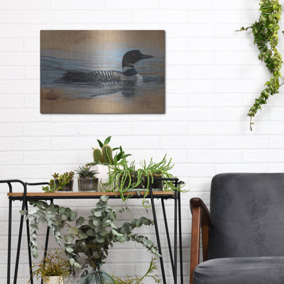  'Loon Reflection' by Jim Brune Metal Wall Art, 16" x 12"