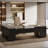 85.8" L-Shaped Executive Desk with File Drawers-2103431798