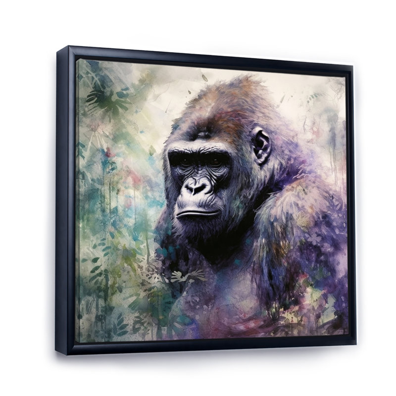 «Powerful Gorilla Primer II» sur toile, H 36 po x l 36 po x P 1,5 po, Cadre flottant noir