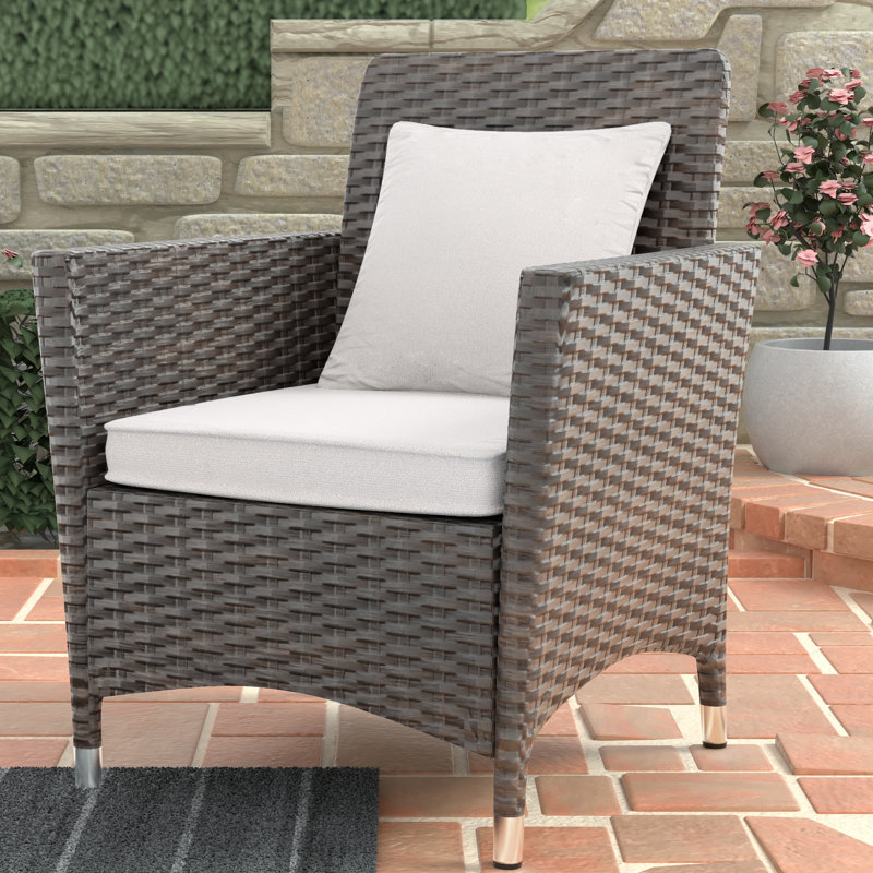 Chaise de patio avec coussin Derby, Blanc