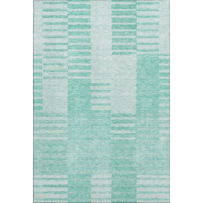Premium Machine Washable Prisco Teal Rug