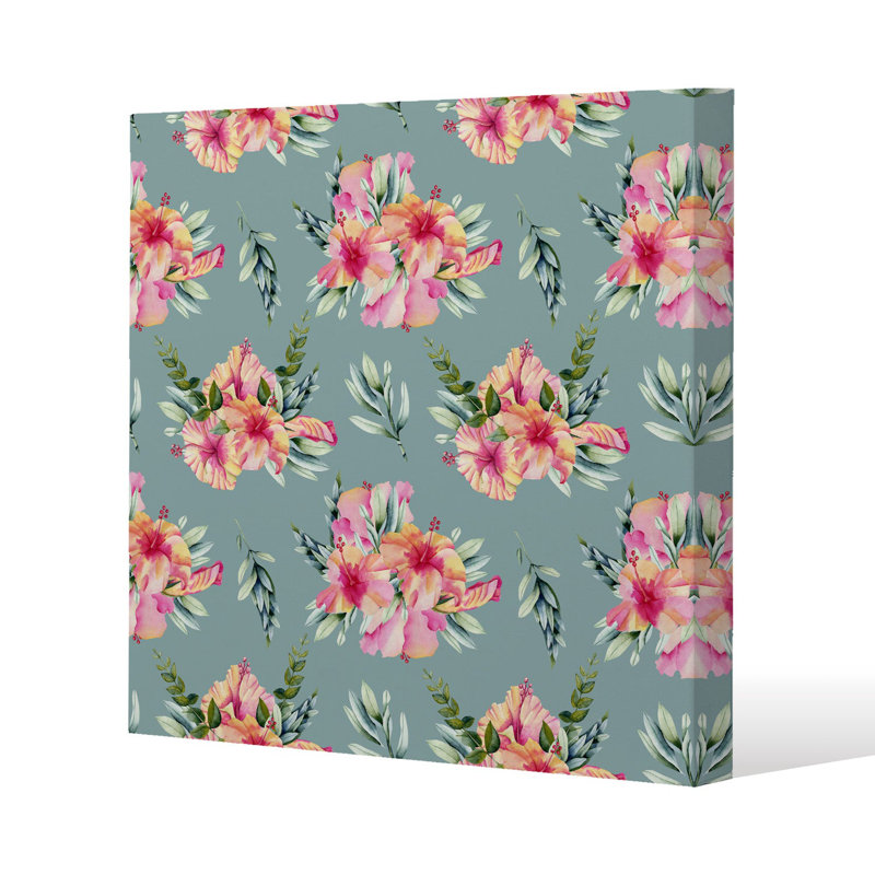 Flowers Slim Style Canvas Print , 15mm Slim Real wood., 20 cm H x 20 cm W