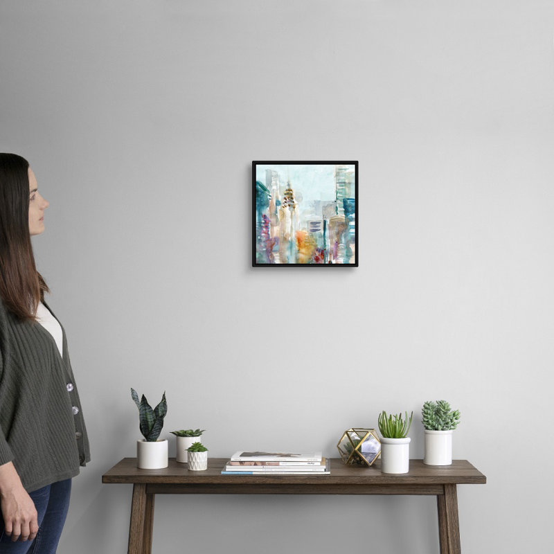Spectrum NYC - Peinture sur toile, Cadre flottant noir, H 13,7 po x l 13,7 po x P 1,75 po