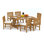 6 Seats 7 Pcs Grade-A Teak Wood Dining Set: 60" Square Rectangle Butterfly Table And 6 Devon Armless Chairs #11DV1400