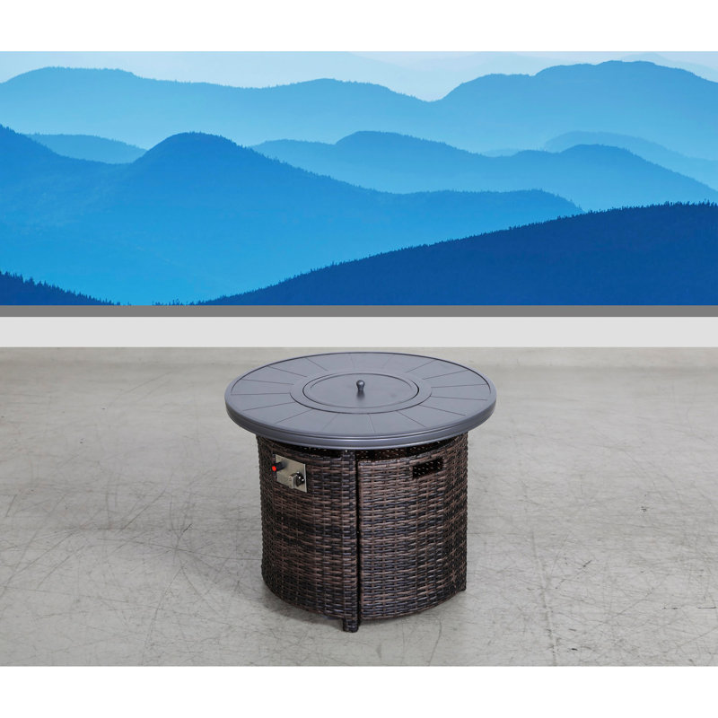 Table de foyer d'extérieur moderne en aluminium avec couvercle 55 000 H 25 po x l 32 po, finition extérieure, matériau extérieur: aluminium , 32