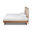 Lit plateforme en bois fini brun noyer Johnmark (double)-1581005553