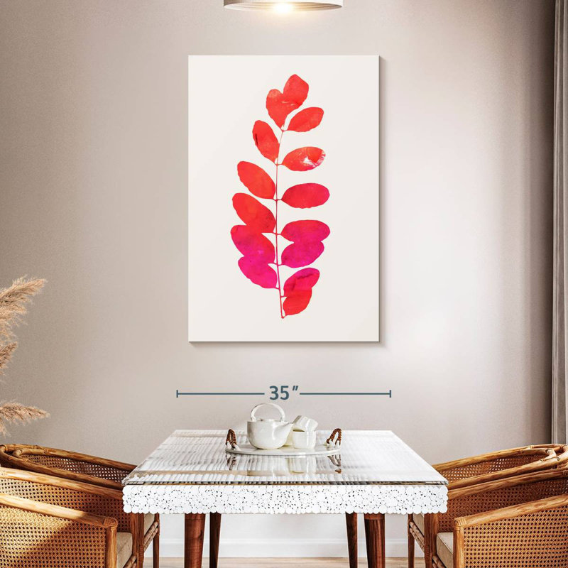 Harnek Leaf Print Pink, 48" H x 32" W