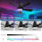 Ceiling Fans With Lights And Remote/App Control, Flush Mount Ceiling Fan With Reversible Dc Motor RGB Dimmable Light, Noiseless Modern Small Ceiling Fan For Bedroom Indoor/Outdoor-765116491-765116490