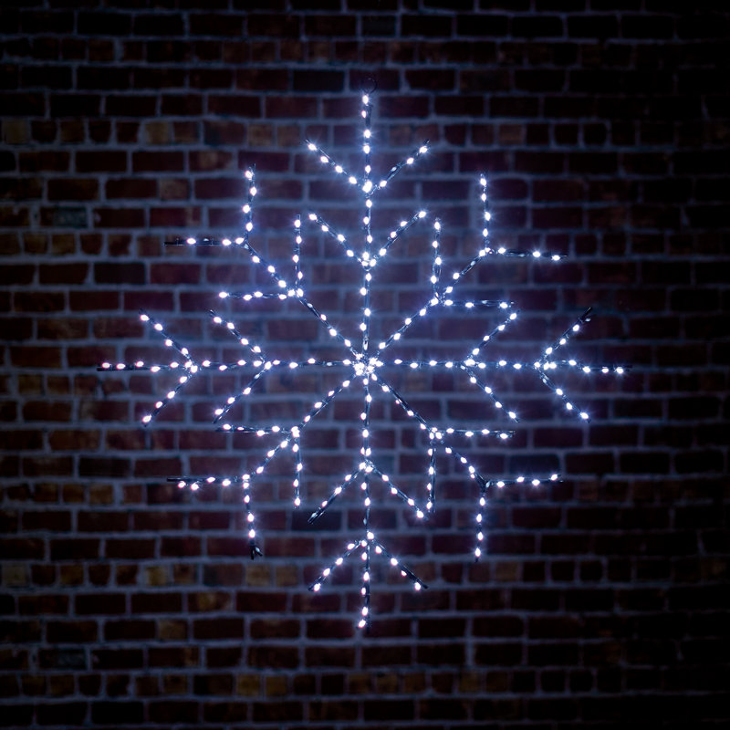 76Cm Twinkling Flexibright Snowflake With White Leds, White