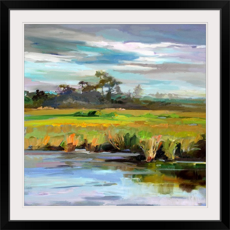 «early evening carol hallock, reproduction d’art, H 35 po x l 35 po x P 1,5 po, Toile
