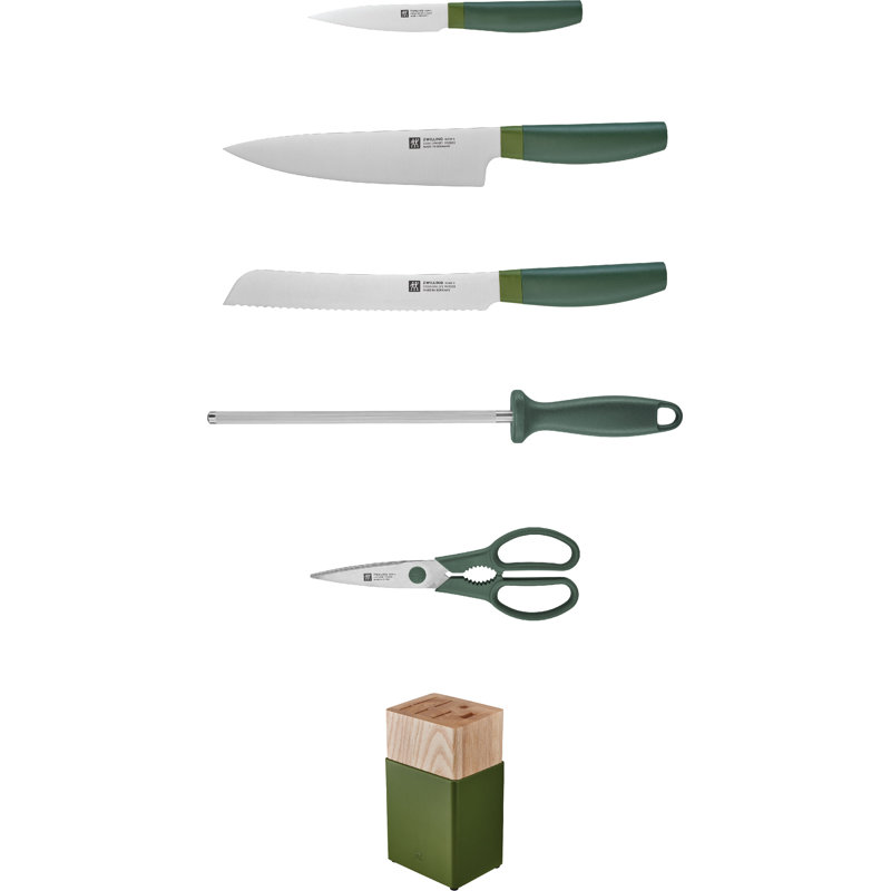 Zwilling Now S 6-piece Knife Block Set, Lime Green