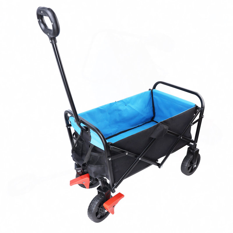Mini chariot de plage pliable, Noir / Bleu