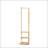 360° Rotating Full Length Mirror with Coat Rack and Storage Hooks
