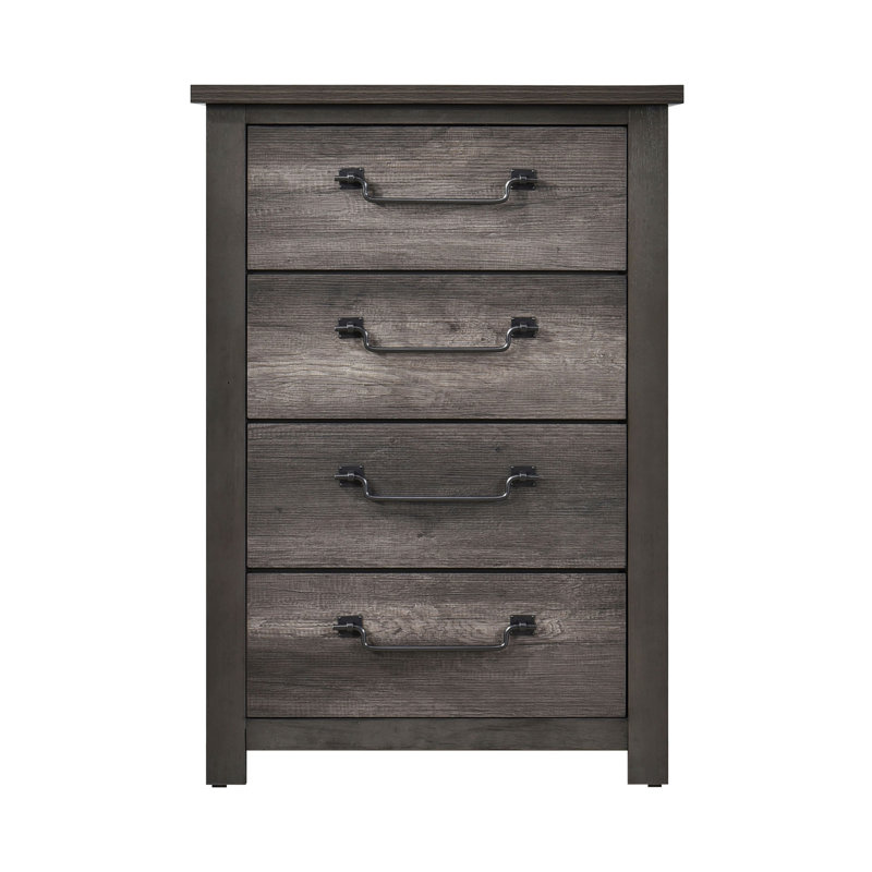 Commode de rangement grise 4 tiroirs 1 pièce