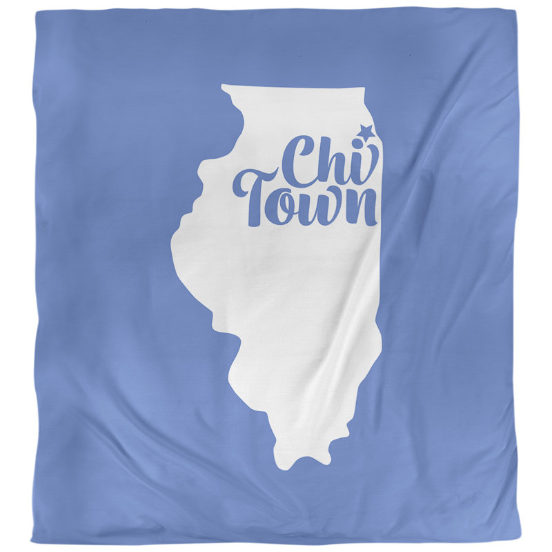  Housse de couette simple Chi Town, Housse de couette simple TG, Bleu, Polyester brossé