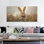 Art mural de lapin de Pâques GUTTATY, décoration murale de photos de lapin de Pâques au printemps, décoration murale de fleurs de lapin et de printemps, impressions de Pâques pour le salon, la chambre d'enfant, la chambre d'enfant, la chambre de bébé prête à être suspendue 24 po x 48 po