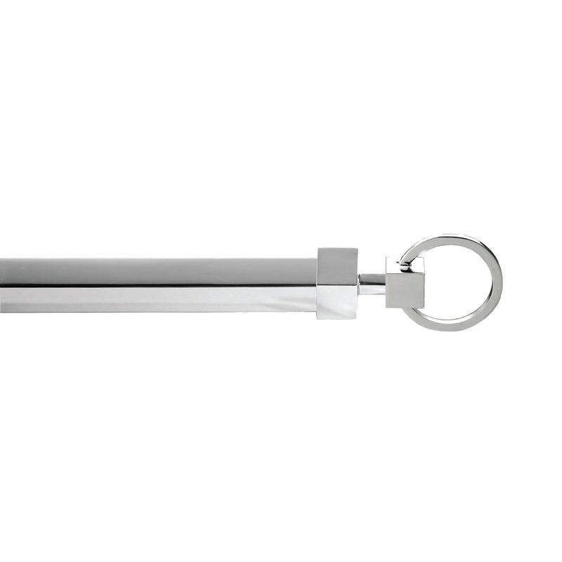 Botolphus Silver 1.9cm Single Curtain Pole, 28cm H x 300cm W x 28cm D