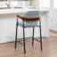 Tabouret de comptoir rembourré avec accoudoirs Devane-123161724