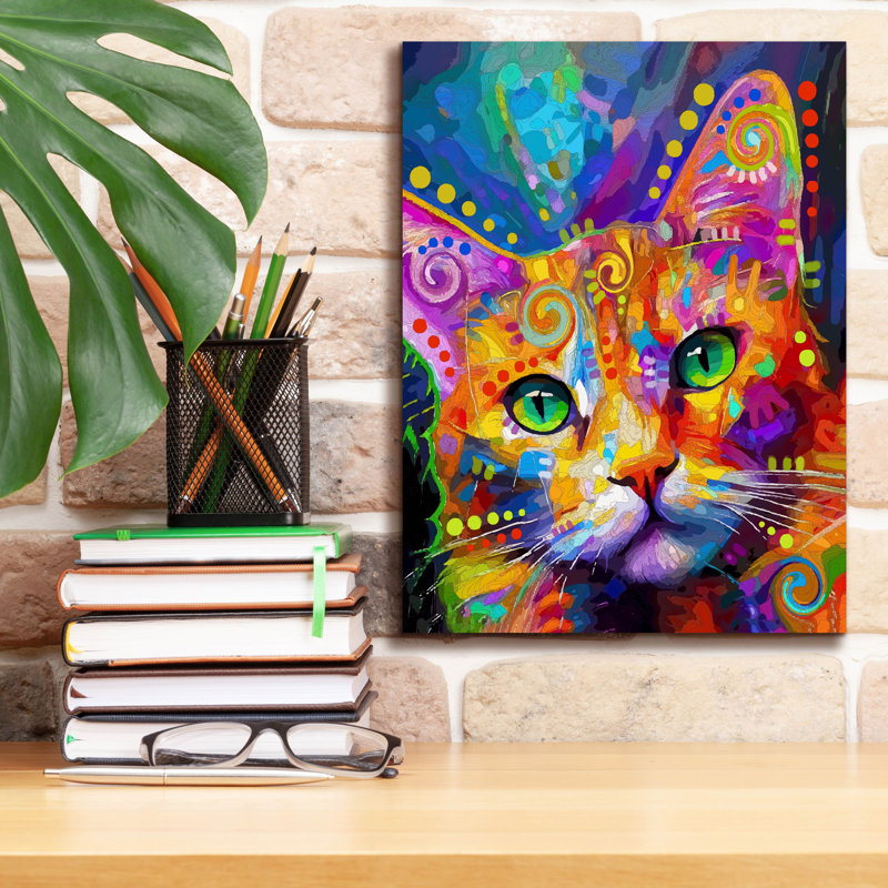 Epic Graffiti 'Tabby Wants Treats'  by Dean Russo Canvas Wall Art, 12" x 16"