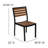 Agit Indoor/Outdoor Square Steel Framed Table with 4 Stackable Faux Teak Chairs-69347603-69347596