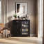 Meuble-bar avec compartiment à vin, petit meuble à spiritueux avec porte-verres et tiroir, noir-1175027078
