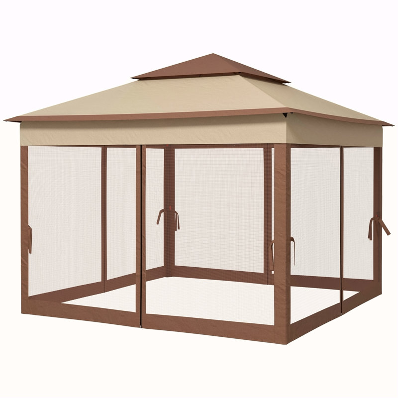 Abri escamotable d'extérieur 11 pi x 11 pi Outsunny, Kaki