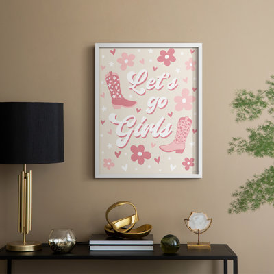 Let's Go Girls Framed Print - Solid Wood
