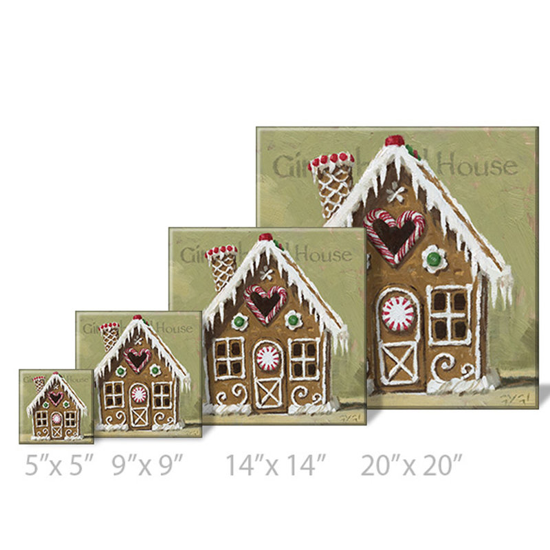 «Gingerbread House», art mural numérique, H 9 po x l 9 po x P 1 po