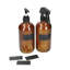 KitchenCraft Living Nostalgia Pump & Spray Bottle Set, Glass, Amber