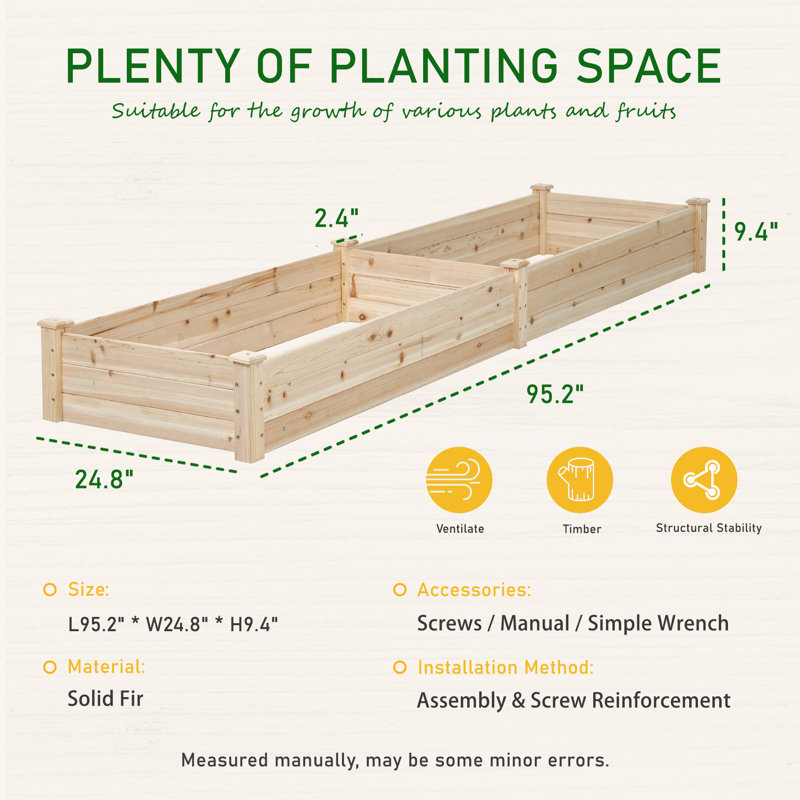 Mclawhorn Wood Raised Garden Bed