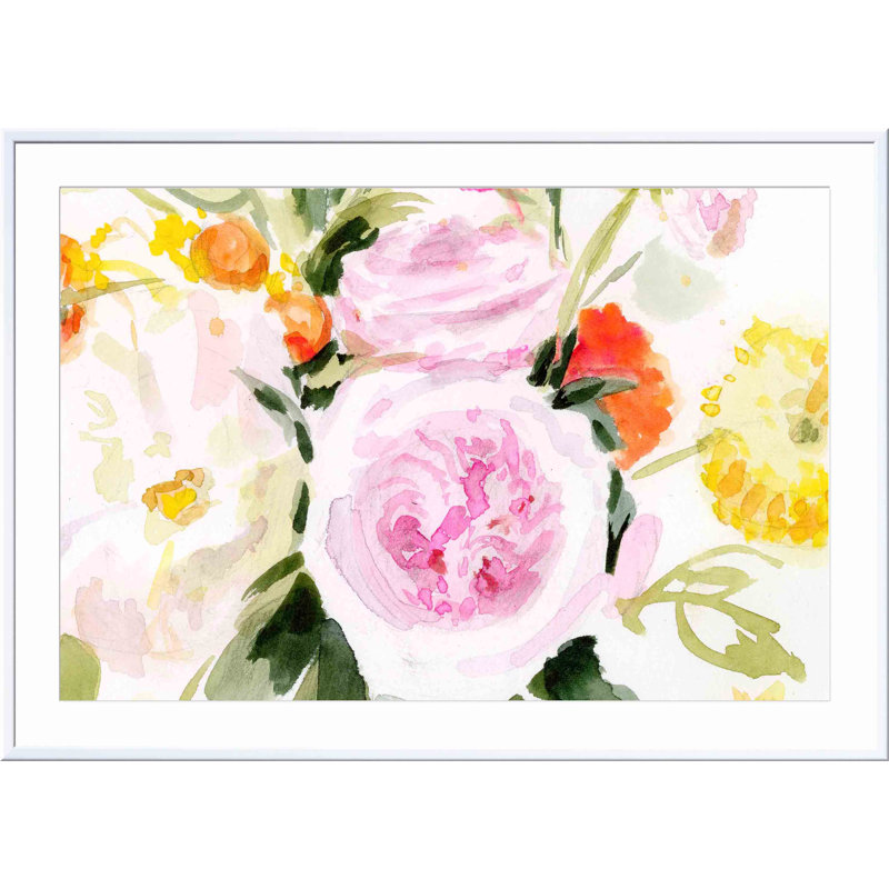 Loose Arrangement III par Victoria Borges - peinture encadrée, H 12 po x l 8 po, Blanc