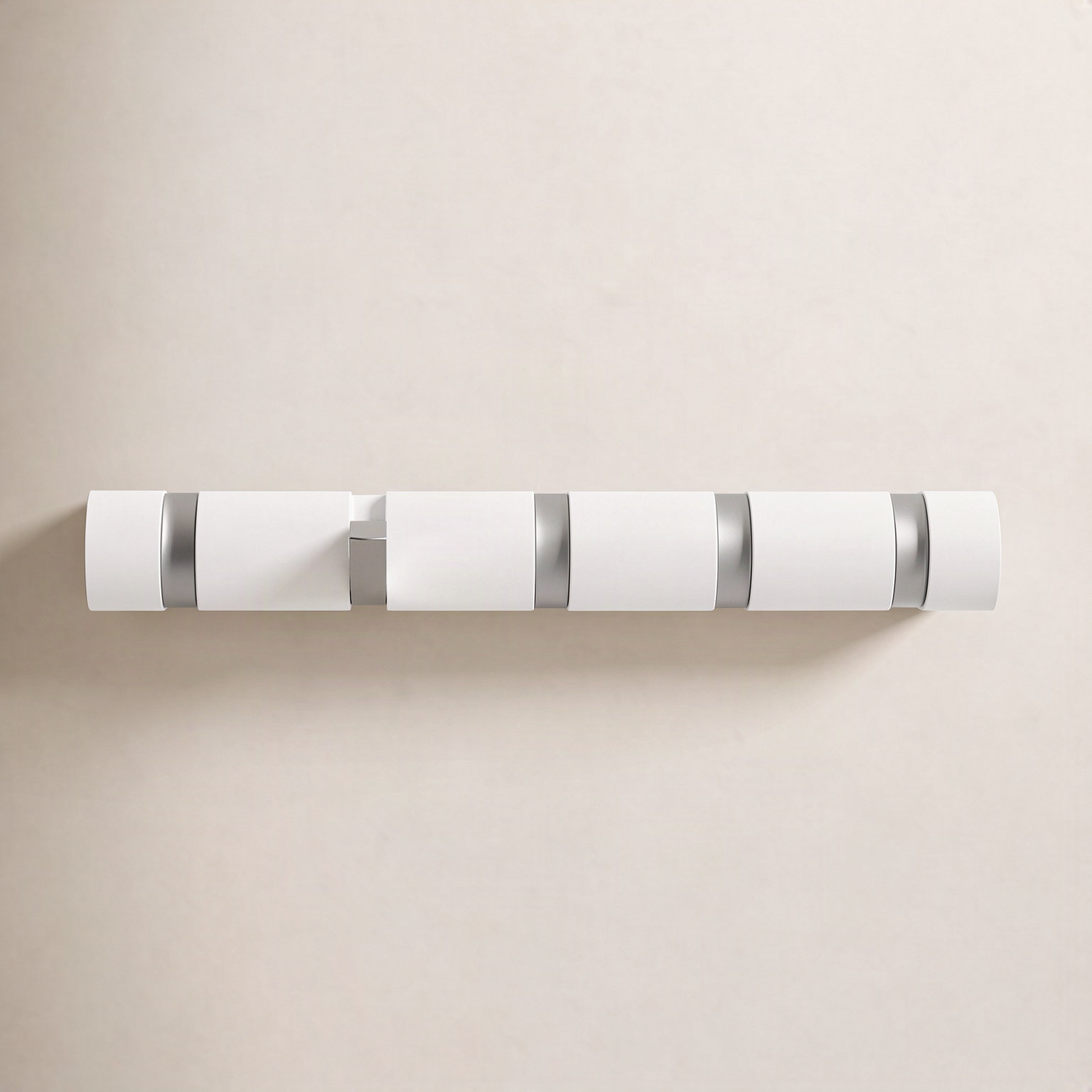 Ainikki 5-Hook Coat Rack, White/Nickel