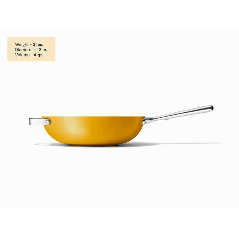 Caraway Poêle à frire antiadhésive en céramique, 12", Jaune souci