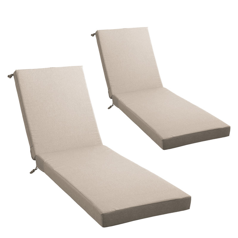 Forbell Outdoor Weather-Resistant 3.5" Chaise Lounge Seat Cushion - Back Cushions And Seat Cushions, Beige, 2