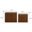 2 tables basses gigognes cubiques modernes en noyer, design grain de bois, gain de place, idéales pour les appartements, avec autocollant, parfaites pour les petits espaces