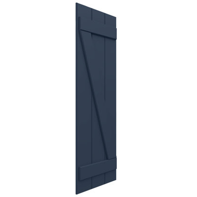 16 1/8"W x 72"H EnduraCore Composite Three Board Joined Board-n-Batten Shutters w/Z-Bar, Starless Night Blue (Per Pair - Hardware Not Included)
